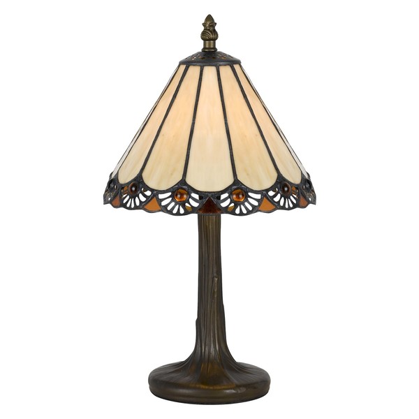 Cal Lighting Dark Bronze Tiffany One Light Pedestal Base Table Lamp BO-2382AC